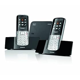 Gigaset SL400A Twin DECT Bluetooth Cordless Phone - Black / Silver