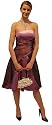 Bandeaux-Cocktailkleid mit Rueckenschnuerung altrosa