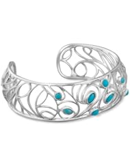 Sterling Silver Turquoise Filigree Cuff Bracelet