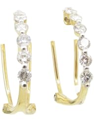 Women 14k White Gold 1.61ctw diamond Hoop earring 27 26442AB Size 4.14