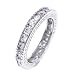 Channel Set CZ Diamond Sterling Silver Eternity Stack Ring