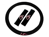 Optic Art Multicolor Hearts Steering Wheel Cover and Shoulder Pads