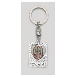 Key Chain - Our Lady of Guadalupe - Heart Shaped - MADE IN ITALY