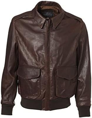 Schott A-2 Style P-51 Mustang Cowhide Leather Jacket; COLOR: BROWN; SIZE: S