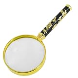 uxcell 拡大鏡 メタル フレーム ドラゴン 印刷 3X ハンドル 52mm