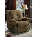 Brown Overstuffed Fabric Upholstered ROCKER / RECLINER