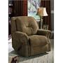 Brown Overstuffed Fabric Upholstered ROCKER / RECLINER