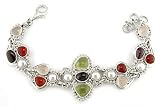 Sterling Silver Multi-Stone Bracelet by Sajen, 8.5