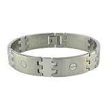 Titanium Men's Link Bracelet With Screws, 8''