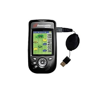 Retractable Usb Cable For The Sonocaddie Auto Play Golf Gps With Power Hot Sync And Charge Capabilities - Uses Gomadic Tipexchange Technology