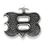 Sterling Silver Antiqued Gothic Initial B Pendant
