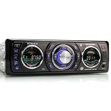 Xomax XM-RSU208B - Radio de coche (con Bluetooth para manos libres y conexión con smartphones y reproductores de MP3, puerto USB, lector de tarjetas SD, reproductor de MP3, WMA, DIN 1 y mando a distancia)