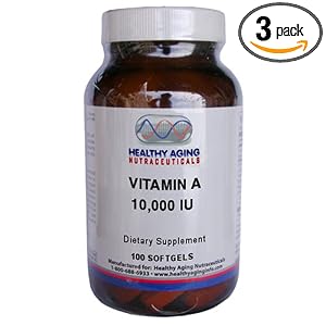 Healthy Aging Nutraceuticals Vitamin A 10,000 Iu 100 Softgels (Pack of 3)