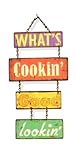 IMAGE OF Hand Painted Rustic Tin Sign - What's Cookin' Good Lookin'