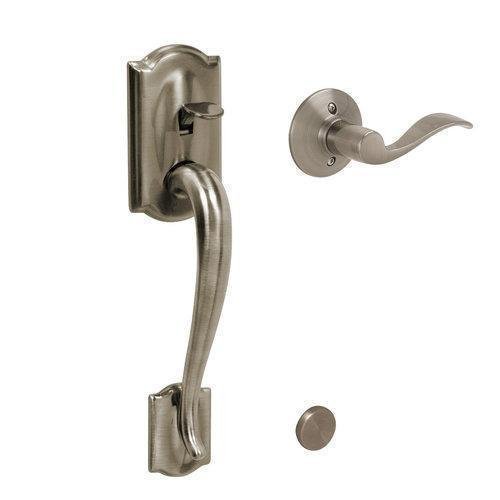 Schlage FE285CAM620ACCLH Antique Pewter Camelot Lower Handleset for Electronic Keypad with Accent Interior Left Handed Lever