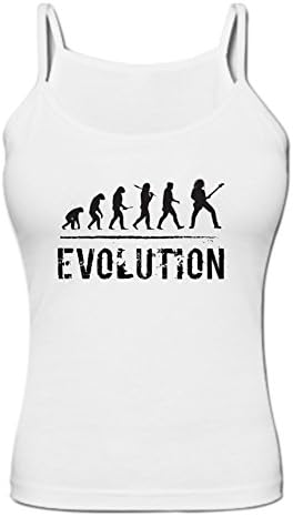 Women's Evolution of The Guitar Player Funny Camisole XL White