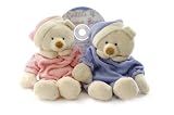 Rattle and Rhyme Pink Bear Wheat Bag Teddy with a CD of Lullabies and Nursery Rhymes