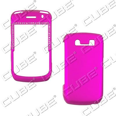 Blackberry Curve/Javelin 8900 – Diamond/Rhinestone/Diva/Bling Textured on HOT PINK/Fuschia – Hard Case/Cover/Faceplate/Snap On/Housing