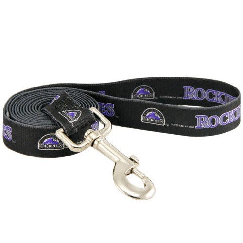 Colorado Rockies 6' Black Dog Leash (Large)