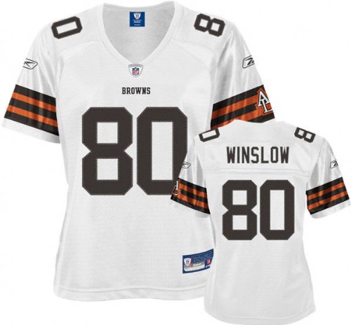 Kellen Winslow Jr. White Reebok Premier Cleveland Browns Women's Jersey