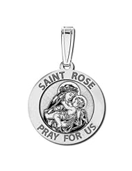 Saint Rose of Lima Medal - Available in Solid 14K Yellow Gold, White Gold, and Sterling Silver