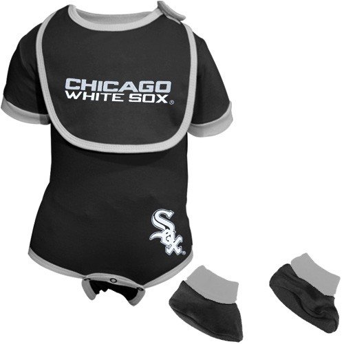 Chicago White Sox Infant Black Bib & Booties Set