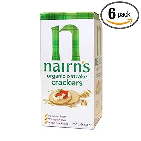 Nairn's Organic Oatcake Crackers (Green Box), 8.8-Ounce Boxes (Pack of 6)
