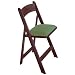 Casino Tables Mahogany Finish Poker Chair With Green Nylon Upholstery.