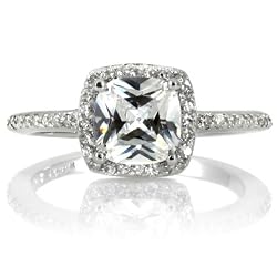 Liezel's Engagement Ring - Cushion Cut CZ - 925 Sterling Silver - 4