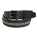 Ladies Black Two-Prong Studded Bonded Leather Designer Fashion Belt by Milidee Size Large