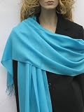 SCARVES- TURQUOISE PASHMINA STOLE from Legend Collections