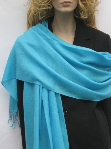 SCARVES- TURQUOISE PASHMINA STOLE from Legend Collections