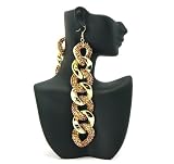 Gold Poparazzi 6.75 Inch Drop Chain Earrings Lady Gaga Basketball Wives Cassie