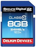 Delkin 8 GB Secure Digital (SD) PRO Class 10 163X Memory Card DDSDPRO3-8GB