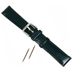Oilskin Chrono Watch Band Black Geniune Leather 18mm