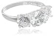 Sterling Silver 3-Stone Simulated Diamond Ring