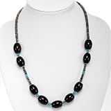EXP Handmade Silver Agate Jade Turquoise Beaded Necklace