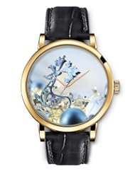 SPRAWL Aanalog Fashion Series Gold Ladies Watches of Genuine Black Leather Strap,Unique Wrist Watch for Women Girls Designed with Christmas decorations
