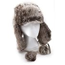 Ladies/Womens Faux Fur Thermal Trapper/Ski Hat with Pom-Poms