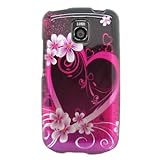 Hard Snap-on Shield With PINK HEART LOVE FLOWERS Design Faceplate Cover Sle ....