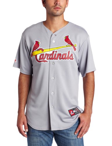 MLB Men's St.Louis Cardinals Albert Pujols Road Gray Short Sleeve 6 Button Synthetic Replica Baseball Jersey Spring 2012  (Road Gray, XX-Large)