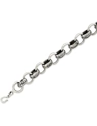 Sterling Silver Antiqued Bracelet - 8.5 Inch