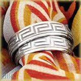 14K White Gold Men's Greek Key Wedding Band