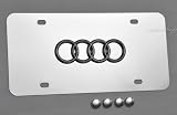 Audi 3D Logo on Mirrored Stainless Steel License Plate