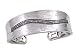 Sterling Silver 1/2 cttw Brown Diamond Swish Brushed Bangle Bracelet