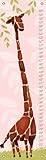 Oopsy daisy, Fine Art for Kids Gillespie Giraffe Growth Chart, Powder Pink, 12" X 42"