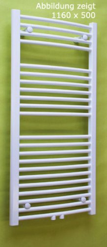  Heizkörper Badheizkörper gebogen 1732 x 750 weiß mit Mittelanschluss 50 mm