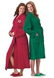 Woman Within Plus Size Short terry robe with FREE matching slippers by Dreams and Co