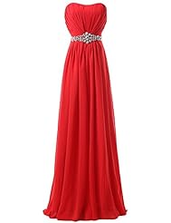 Strapless Beaded Ruched Lace-Up Acrylic/Chiffon/Satin Cocktail Evening Dress/Prom Dress/Party Dress 