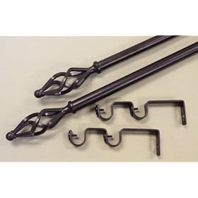 A NEW Double Curtain Rod 48-84 Inch Black#41